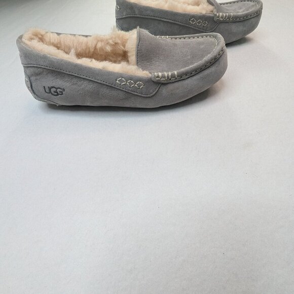 Ugg Ansley Light Grey Gray Shearling Lined Moccasin Shoe English & Arabic - Picture 6 of 14